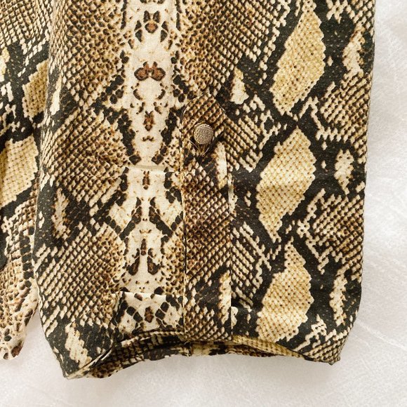 Zara Python Snake Print Cotton Blouse Size M (GUC) - Picture 5 of 8